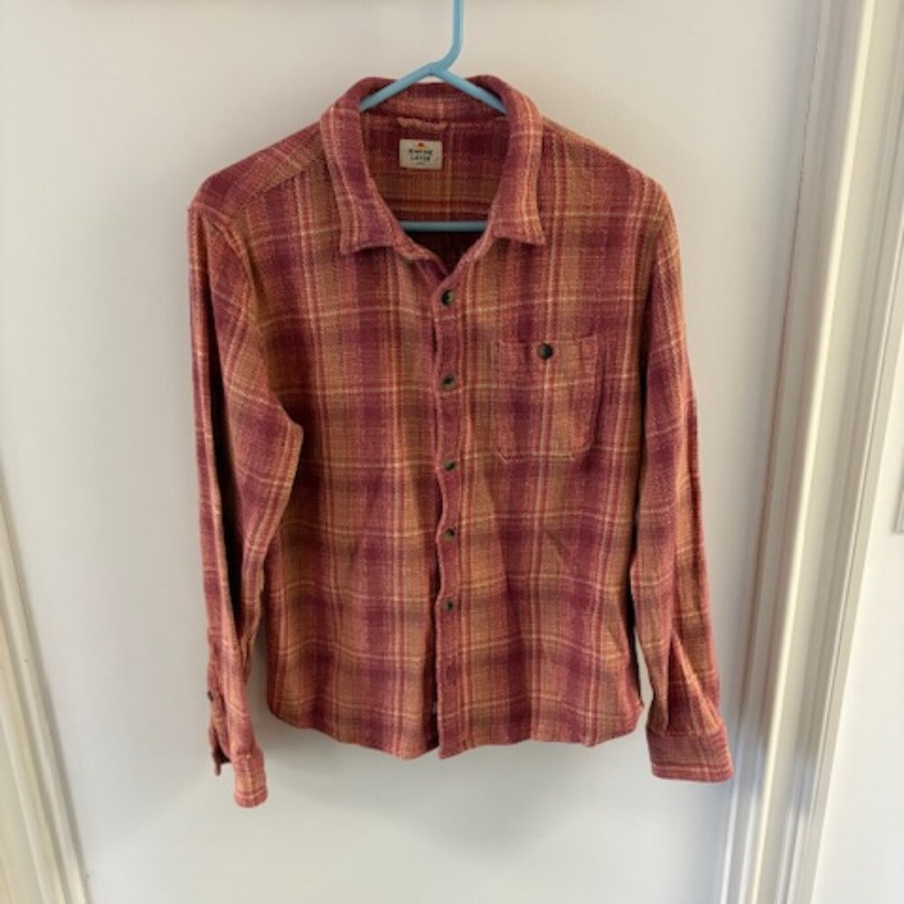 Marine Layer Men's Cole Textured Twill Shirt size: marge